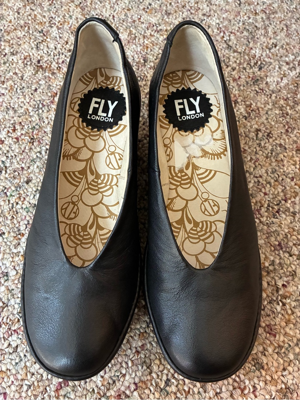 Fly London Women's Brown Leather Slip-On Flats